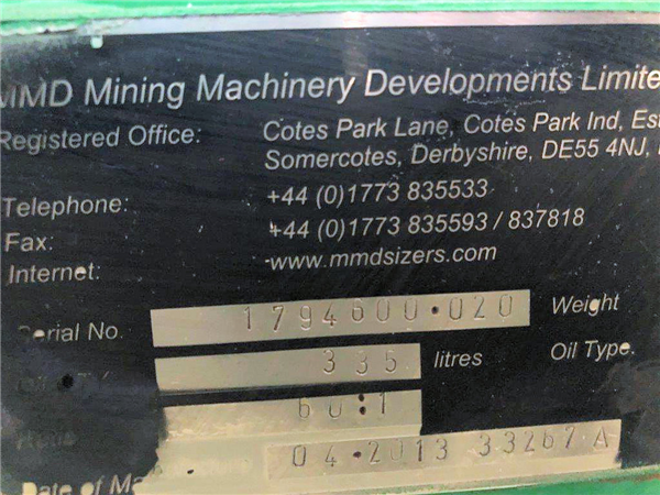 Mmd Mineral Sizing 1000 Series 3t X 6r Sizer)